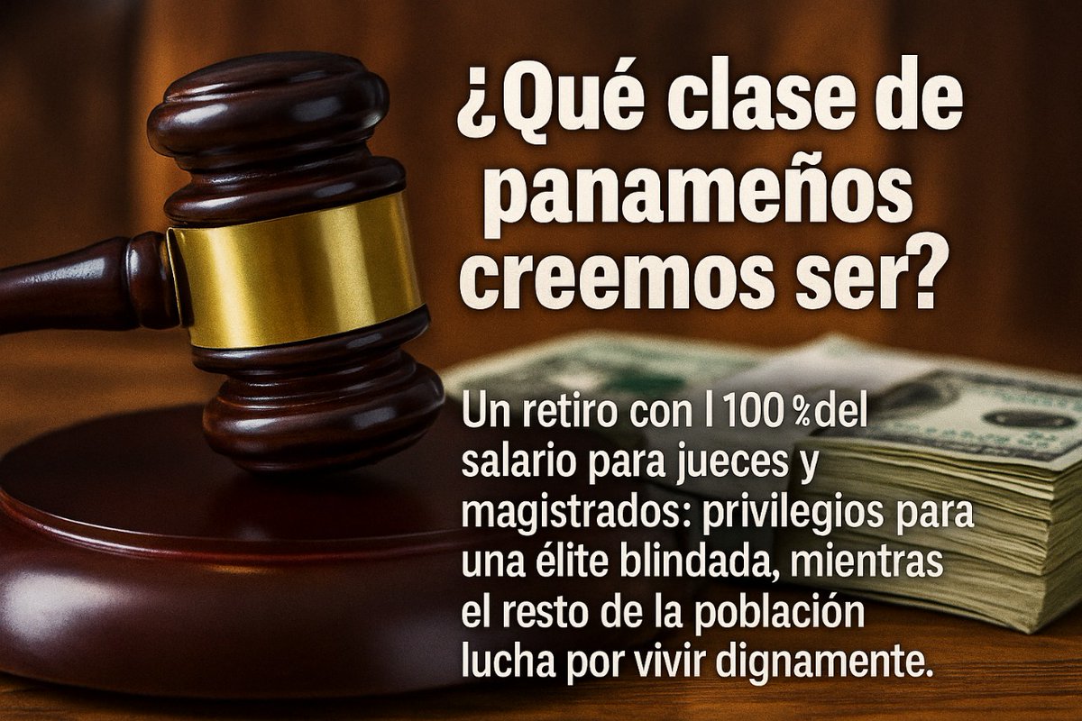Del silver roll y gold roll en la Zona del Canal… al retiro dorado para jueces y magistrados.
Otra vez se institucionaliza la división: unos con privilegios blindados, otros con pensiones miserables.
¿Esta es la justicia que merecemos? 🇵🇦

#Panamá #Justicia #Desigualdad #Opinión