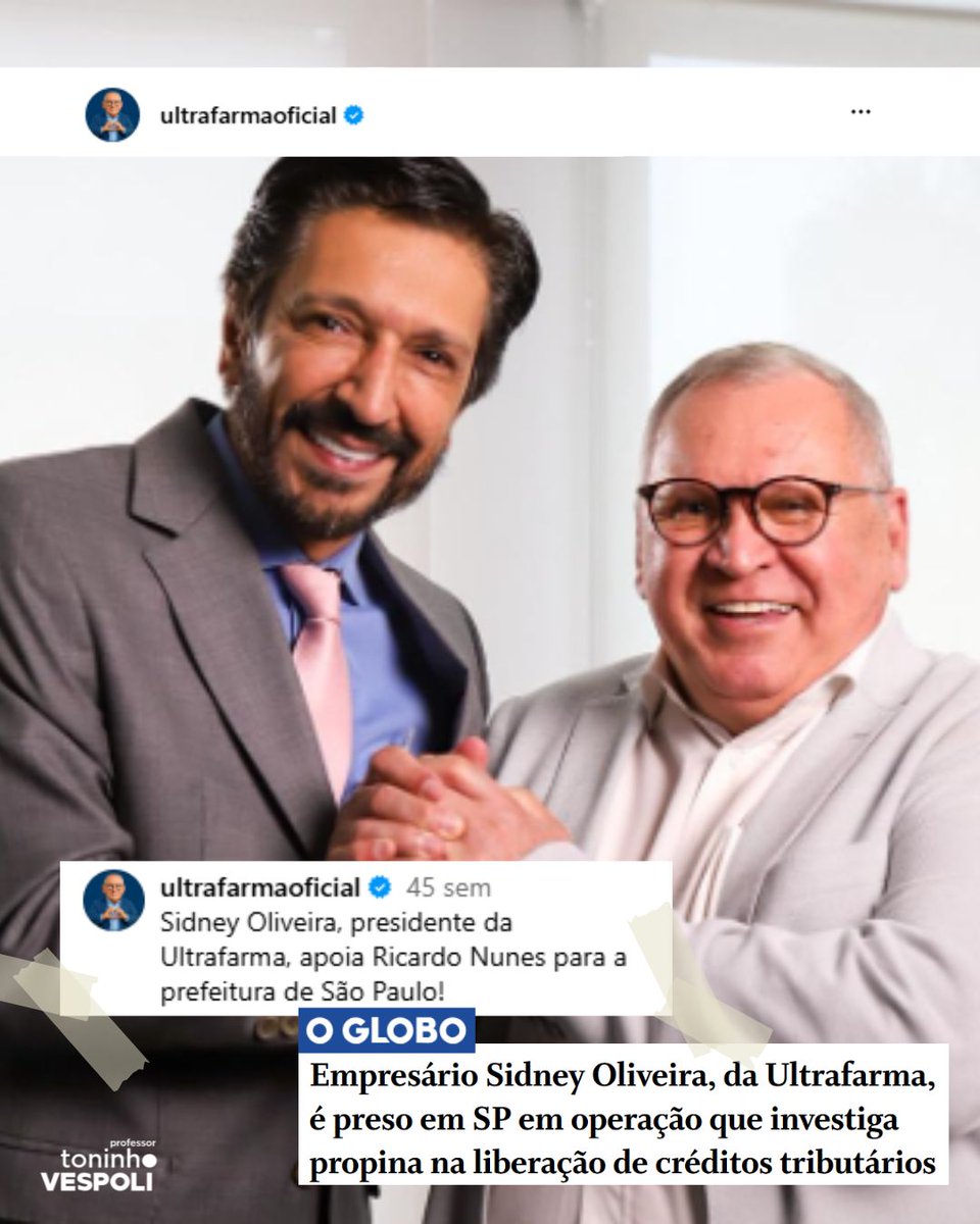 ToninhoVespoli's tweet photo. Olha ai, quem imaginaria que o Sidney não apoiava o @ricardo_nunessp? https://t.co/AIQ4QZsHMx