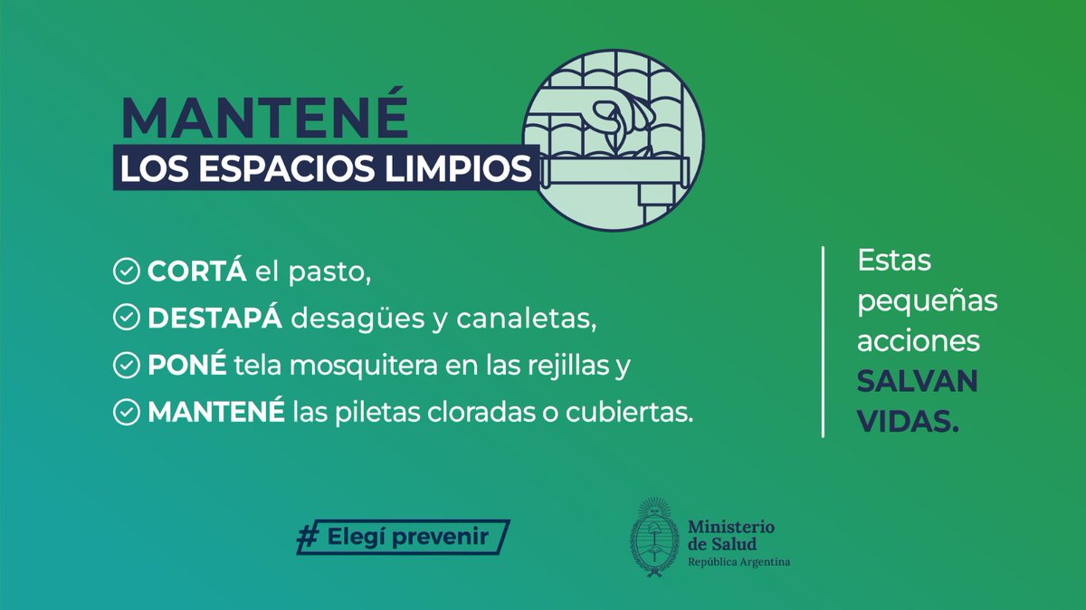 ❄️ En épocas de frío, sigamos actuando contra el dengue 🦟

Seguí las recomendaciones para evitar la reproducción del mosquito transmisor.

La prevención es la clave 👌