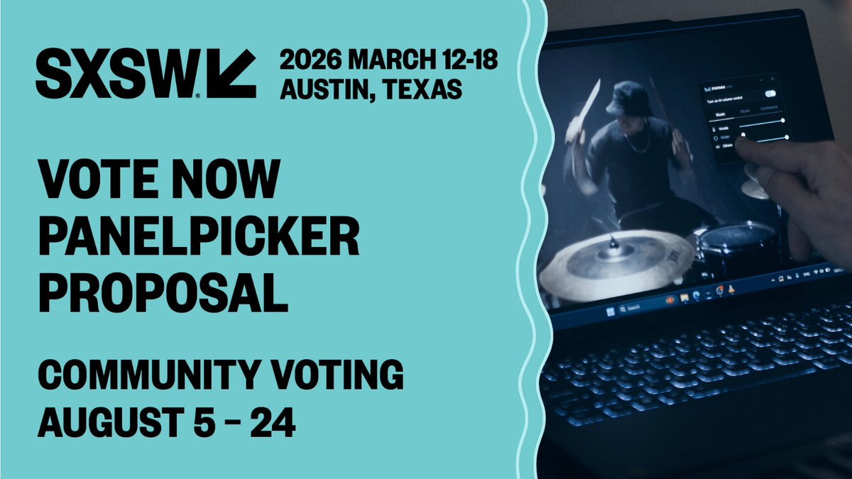 Vote now for <a href="/moises_ai/">moises.ai</a> at #SXSW2026. We’ll hold a hands-on session that includes tips on using AI to empower artistic creativity, as well as an inside peek at some of our most exciting upcoming technology, including real-time #stemseparation. 🎶 #AI #Audio 

➡️