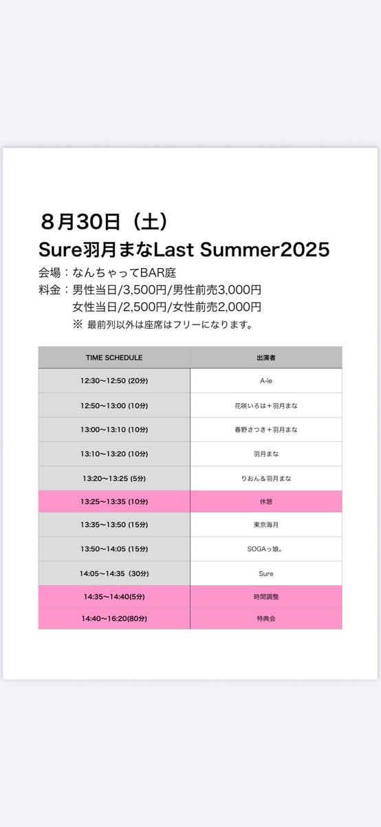この会場、このメンバーで集まってライブを開催する事は10年後かなぁ

2025年08月30日(土) 
羽月まなGraduation Live2025
予約購入はこちら  tiget.net/events/419024 #tiget <a href="/tigetnet/">TIGET (チゲット)</a>

いゃ、もう無いかなぁ〜
本当見逃せないね👍