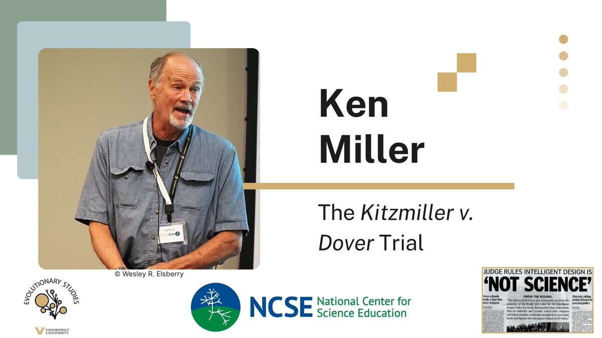 EvolutionVU's tweet image. After Barbara Forrest shared her experience, @kennethrmiller
stepped up &amp;amp; put on a show about his experience. He used experimental evidence to show that intelligent design is #NotScience. Check it out &amp;gt;&amp;gt; loom.ly/9QKyqck #Evolution #Scopes100 @ncse