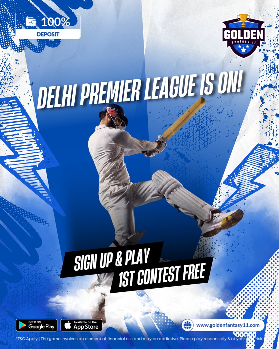 GoldenFantasyXI's tweet photo. Your cricket skills deserve the spotlight! Play Delhi Premier League &amp; win big – 1st contest on us! 💥

Download Now: https://t.co/ZbUFTC63YN

#GoldenFantasy #FantasySports #CricketFantasy #SportsFantasy #Cricket #CricketLover #FantasyCrickey #WinBig #PredictAndWin #India https://t.co/zpBm5QSN5h