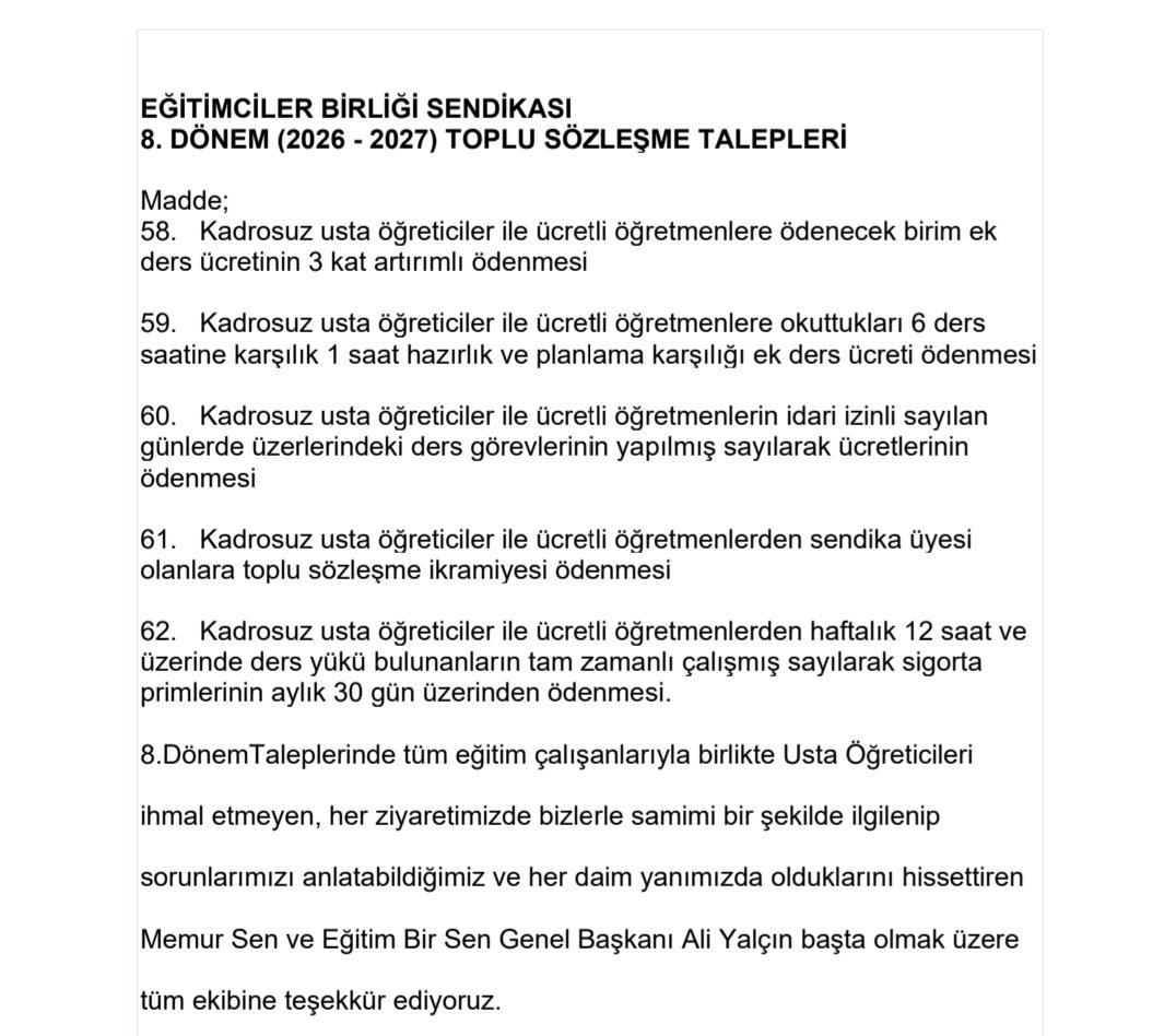 Ustaöğreticiler Federasyonu tweet media
