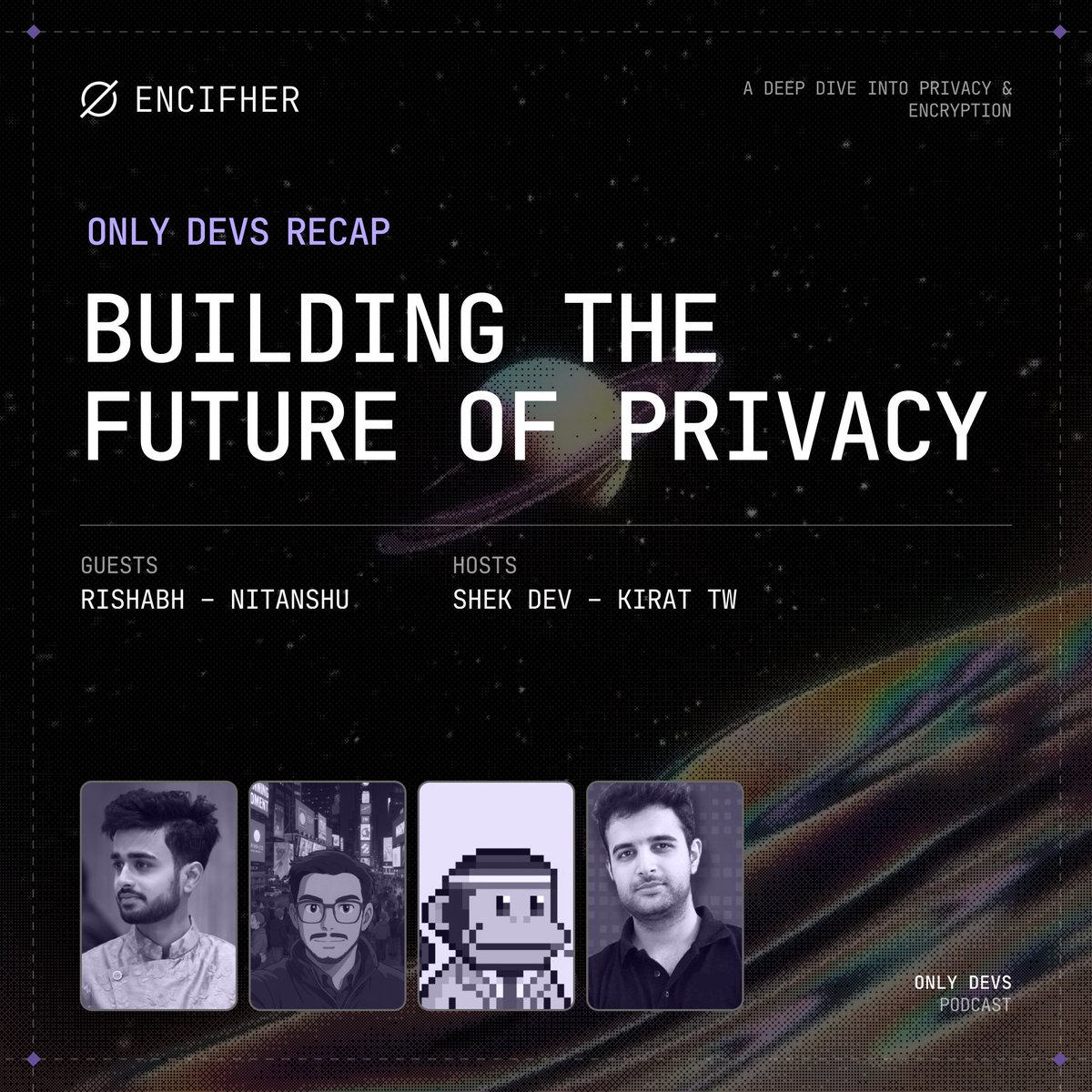 Encifher (@encifherio) on Twitter photo For those who missed our podcast with <a href="/SuperteamIN/">Superteam India</a>
Here’s a quick summary of what we spoke about with <a href="/shek_dev/">shek</a> & <a href="/kirat_tw/">Harkirat Singh</a> on OnlyDevs podcast
The story, tech, and vision behind <a href="/encifherio/">Encifher</a> 🫡 For those who missed our podcast with <a href="/SuperteamIN/">Superteam India</a>
Here’s a quick summary of what we spoke about with <a href="/shek_dev/">shek</a> & <a href="/kirat_tw/">Harkirat Singh</a> on OnlyDevs podcast
The story, tech, and vision behind <a href="/encifherio/">Encifher</a> 🫡
