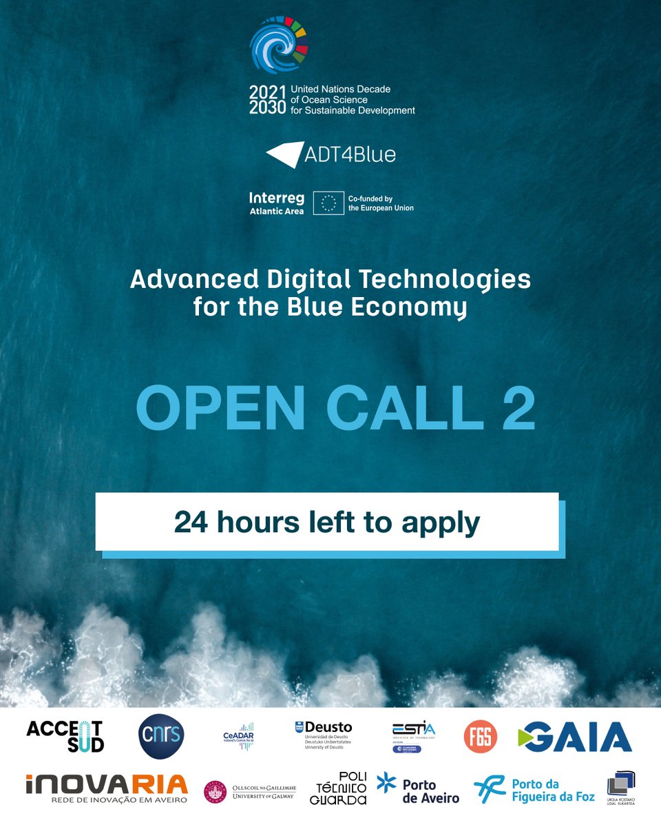 🚨 24 HOURS LEFT!
Your innovative idea could shape the future of the #BlueEconomy 🌊
🕔 Deadline: Tomorrow - August 13, 5PM CET
⚡ Don’t let this ship sail without you!
👉 Apply now: f6s.com/adt4blue-oc2-a…