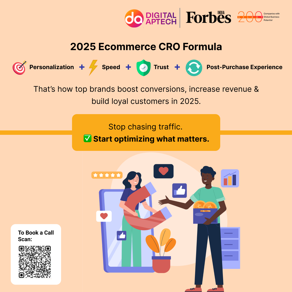 DigitalApTech's tweet image. Traffic is great, but conversions pay. In 2025, brands win with Personalisation, Speed, Trust &amp;amp; Post-Purchase care. 🚀 Build your CRO with Digital Aptech.
#ConversionOptimization #DigitalMarketing #GrowYourBrand #DigitalAptech #CROStrategy #MarketingSuccess #BusinessGrowth