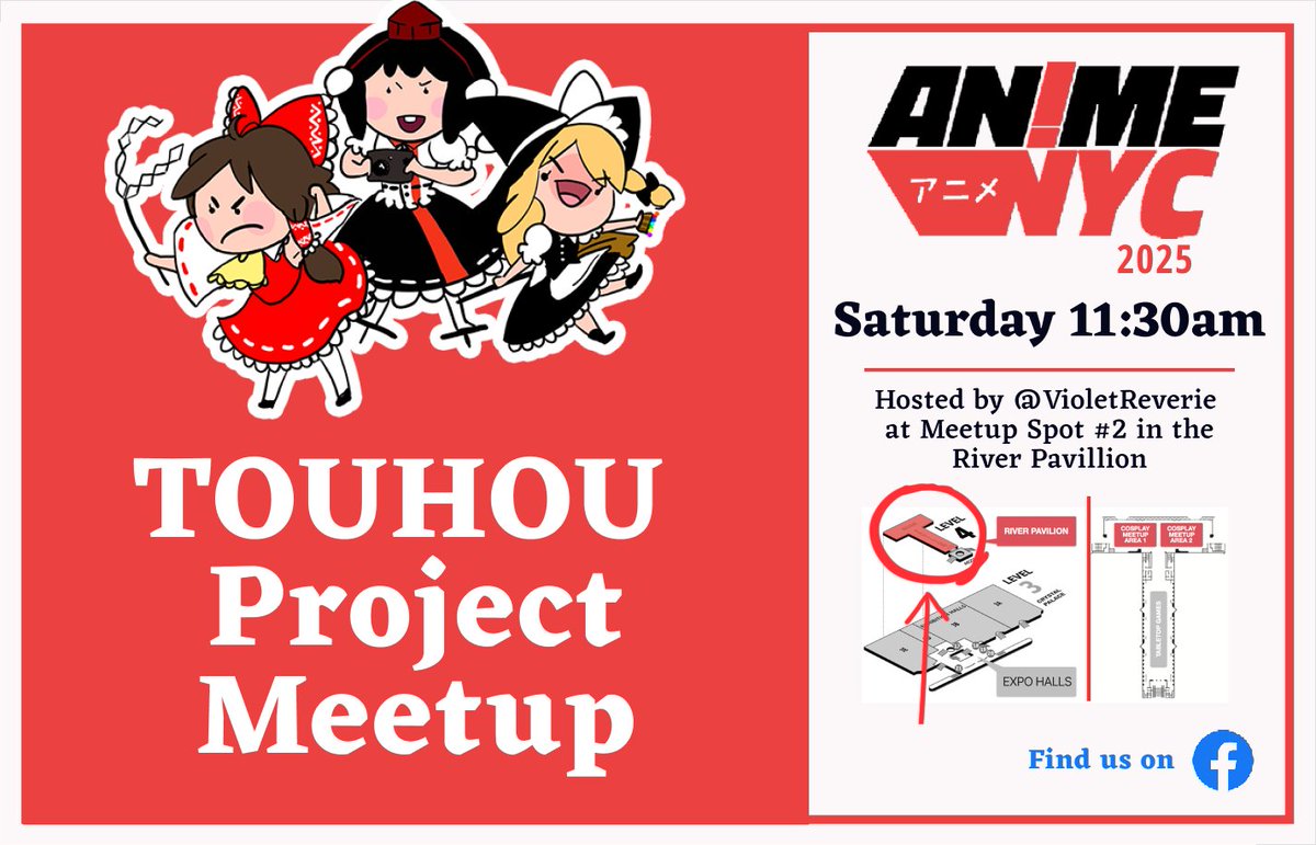 CuLightSource's tweet image. Happy to announce we got through the waitlist for official AnimeNYC meetups, which means we&apos;re BACK to having an official Touhou Project Meetup at AnimeNYC this year!
