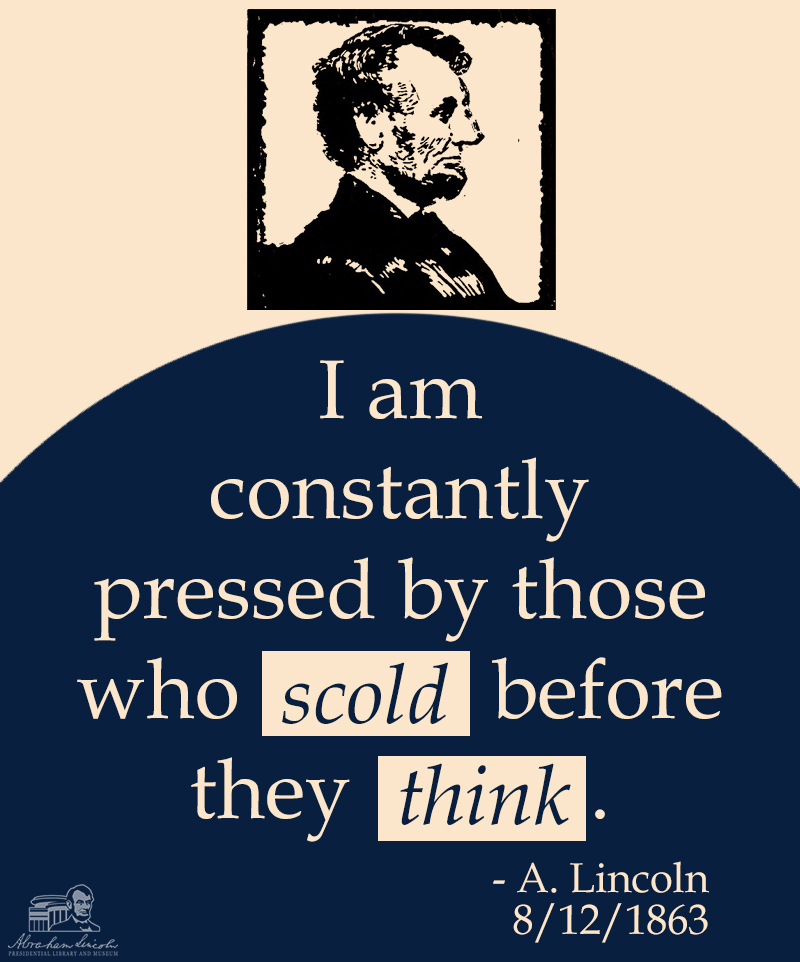 ALPLM's tweet image. #AbrahamLincoln on criticism from armchair generals who thought he should have handled the real generals differently.  #AbeSays #EveryonesACritic

Source: ow.ly/Kt5750WEb0Q