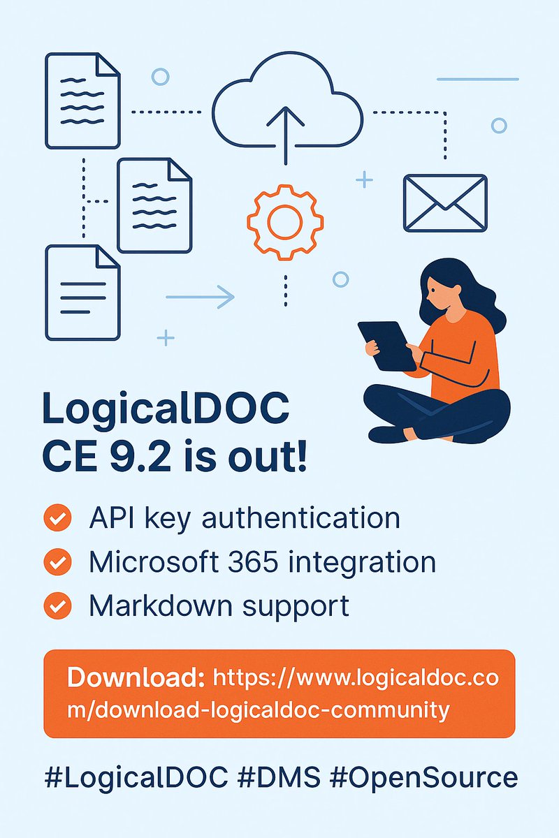 logicaldoc's tweet image. 🚀 LogicalDOC CE 9.2 is out!
Free, open-source document management with:
✅ API key authentication
✅ Microsoft 365 integration
✅ Markdown support
📥 logicaldoc.com/download-logic…

#LogicalDOC #DMS #OpenSource