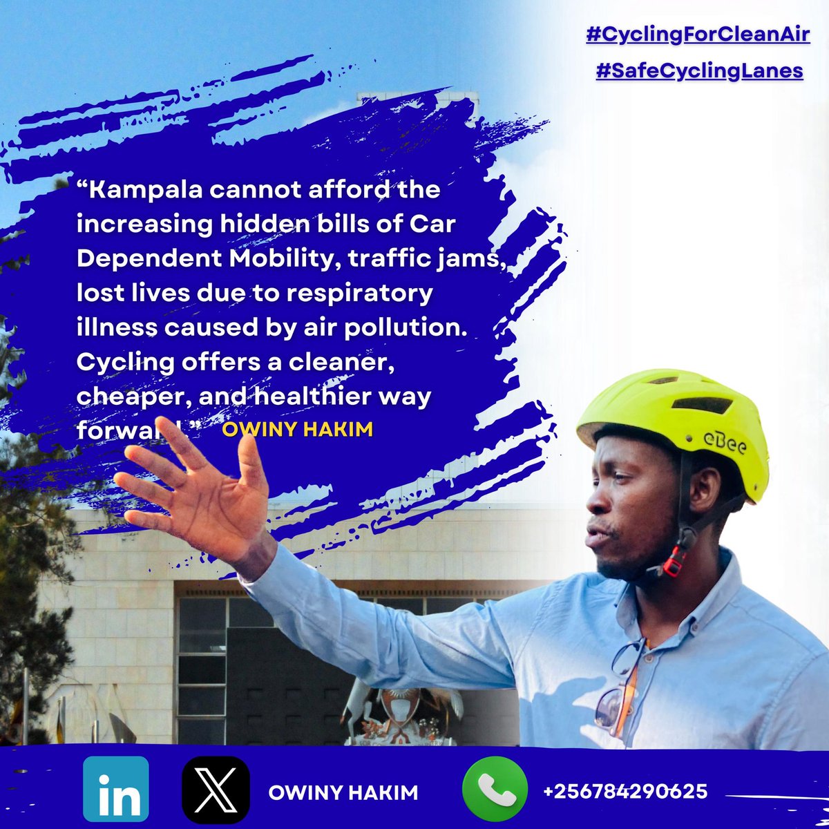 Owiny123's tweet photo. Cycling culture will be a game changer for @KCCAUG City. Affordable #ZeroEmission  mobility that directly cuts urban #AirPollution at its source . @MinofHealthUG @WorldResources @EUinUG @usmissionuganda @UKinUganda @nssfug @SDGaction @CyclingUK_NE @NLinUganda @WHOUganda @UNEP https://t.co/XXaVoQx0pw