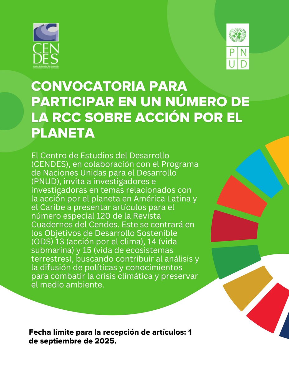 ¿Te apasiona la acción por el planeta? El <a href="/PNUDVenezuela/">PNUD Venezuela</a> y el <a href="/CENDES_UCV/">CENDES</a> te invitan a participar en esta nueva experiencia.

Es tu oportunidad de contribuir al diálogo sobre la acción climática ➡️ undp.org/es/venezuela/n…