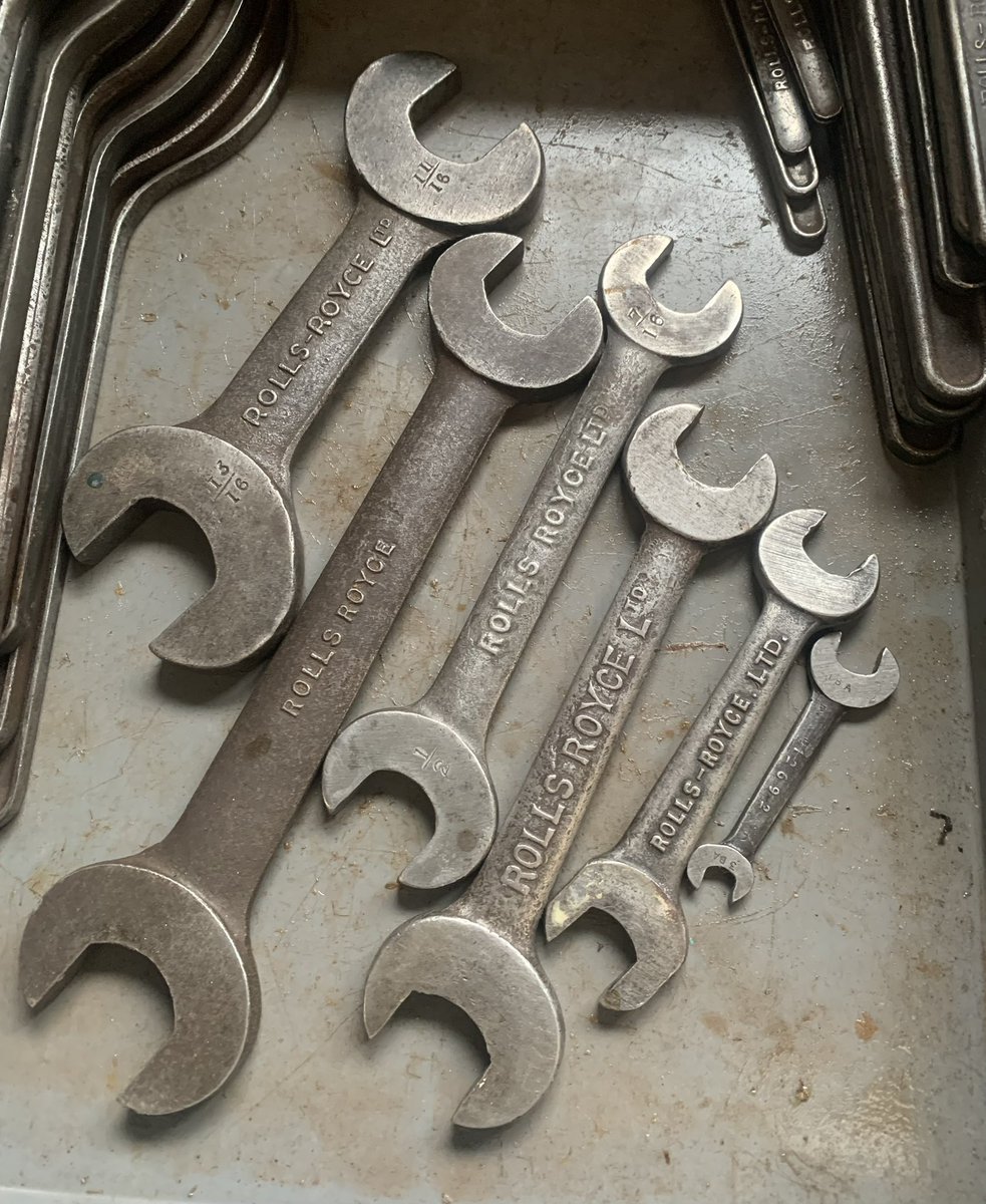 2016industrial's tweet photo. Tools from the Derby Rolls Royce factory that worked on the iconic Merlin engines used in the Spitfire fighter plane in WW2. #Spitfire #merlinengine #wwII #workshop #restoration https://t.co/us0BF10jwT