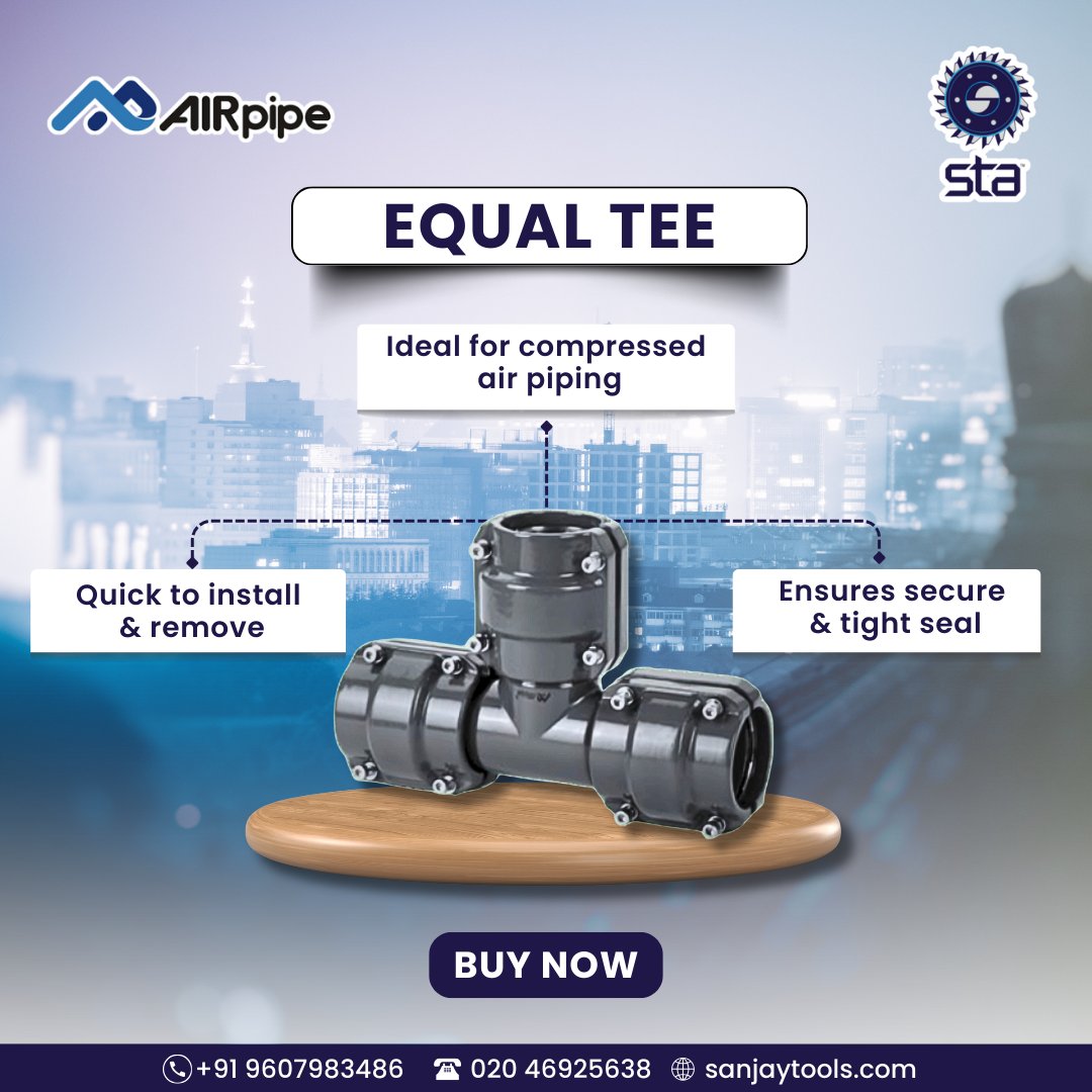 Sanjaytools's tweet image. Airpipe EQUAL TEE from @Sanjaytools: Quick to install &amp;amp; remove, ensuring a secure seal. Ideal for compressed air piping needs.

Shop Now - sanjaytools.com/product/equal-…
📞 Contact us now to place your order!
020 46925638 / +91 96079 83486
.
.
.
.
#sanjaytools #airpipe #piping #equaltee