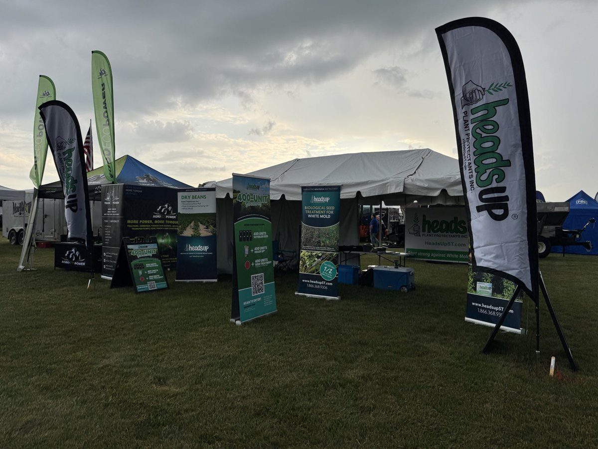 HeadsUpST's tweet photo. We’re out at @theAgroExpo this week! Little rain to start the day, but that won’t stop our seed giveaway! 

Stop by to enter for a chance to win 400 units worth of seed from your preferred dealer, on us. https://t.co/hrolMiSVfr