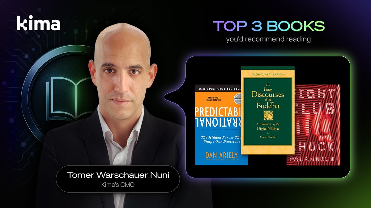 Kima Network (@kimanetwork) on Twitter photo 🚀 We’re back with another peek behind the scenes at Kima. This time, spotlighting our CMO, Tomer Warschauer Nuni <a href="/Crypt0Shmipt0/">Tomer Warschauer Nuni</a>!
From marketing visionary to book enthusiast, Tomer shares his Top 3 must-read books that shaped his thinking:
📘 Predictably Irrational by Dan 🚀 We’re back with another peek behind the scenes at Kima. This time, spotlighting our CMO, Tomer Warschauer Nuni <a href="/Crypt0Shmipt0/">Tomer Warschauer Nuni</a>!
From marketing visionary to book enthusiast, Tomer shares his Top 3 must-read books that shaped his thinking:
📘 Predictably Irrational by Dan