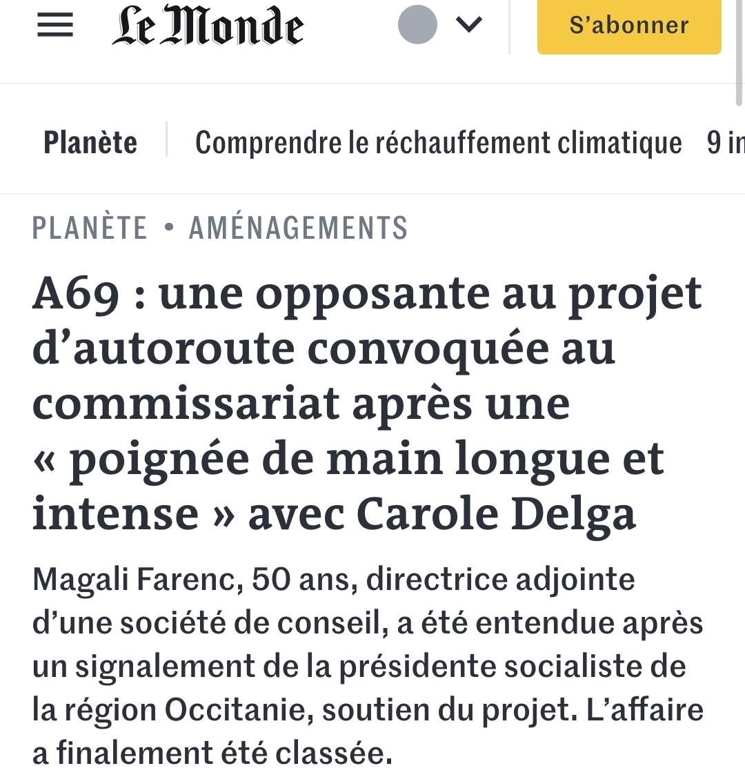 Mal serrer la main, ce nouvel écoterrorisme pour <a href="/CaroleDelga/">Carole Delga</a>.