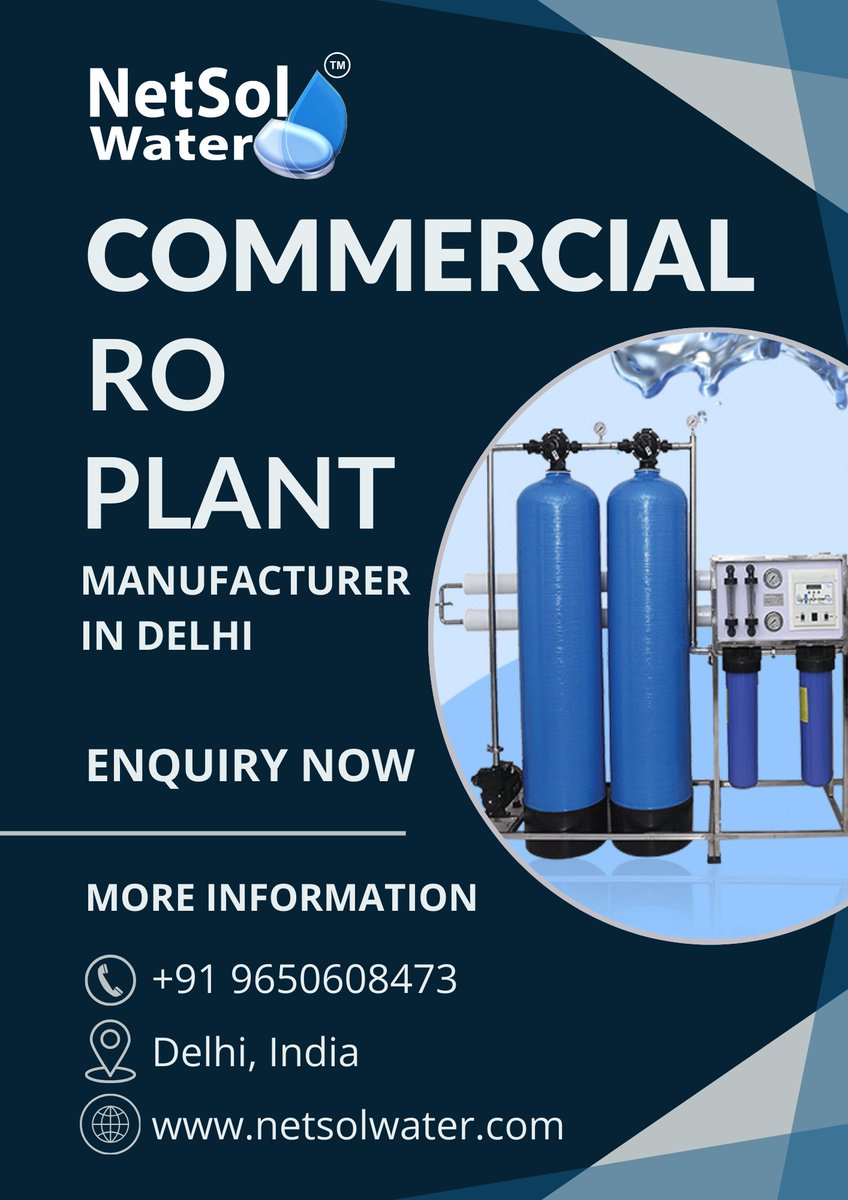 Netsol Water stands out as a trusted fully automated Commercial RO Plant Manufacturer in Delhi, delivering advanced water purification solutions for varied industries.More information click here- netsolwater.com/RO-water-plant…
#environment #manufacturer #industries #water #environmental