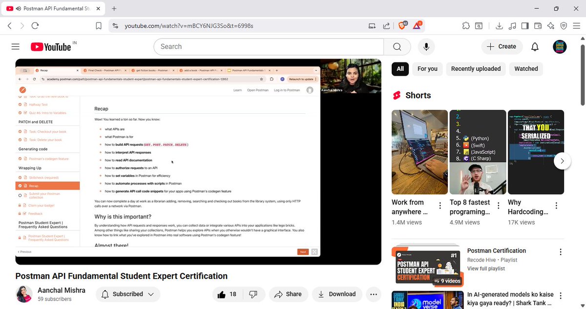 ankit_matth's tweet image. Learning about APIs with @Aanchalmishra__ and @getpostman at GSSoC'25
Learnings from live workshop:
- What are APIs &amp; their Types
- GET, POST, PATCH, DELETE requests
- Query params, scripts, headers &amp; status codes etc.
📸 Attaching some snapshots!
#PostmanStudent #GSSoC25