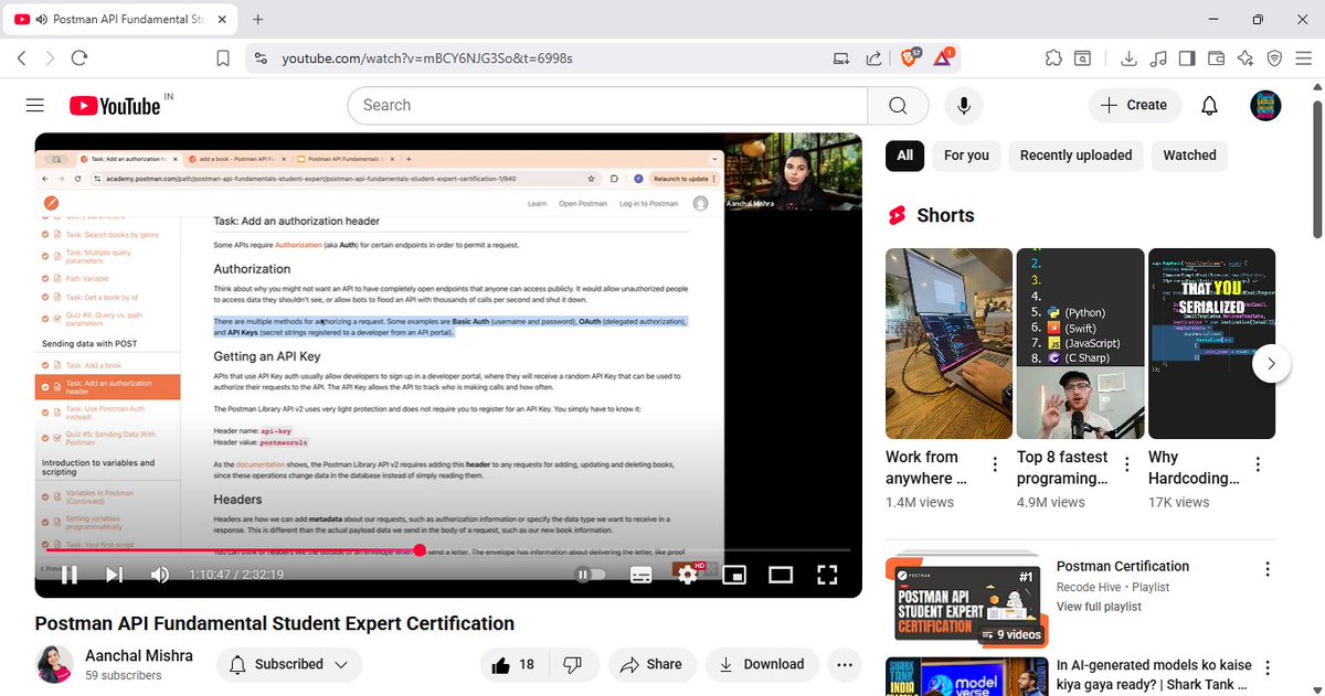 ankit_matth's tweet image. Learning about APIs with @Aanchalmishra__ and @getpostman at GSSoC'25
Learnings from live workshop:
- What are APIs &amp; their Types
- GET, POST, PATCH, DELETE requests
- Query params, scripts, headers &amp; status codes etc.
📸 Attaching some snapshots!
#PostmanStudent #GSSoC25