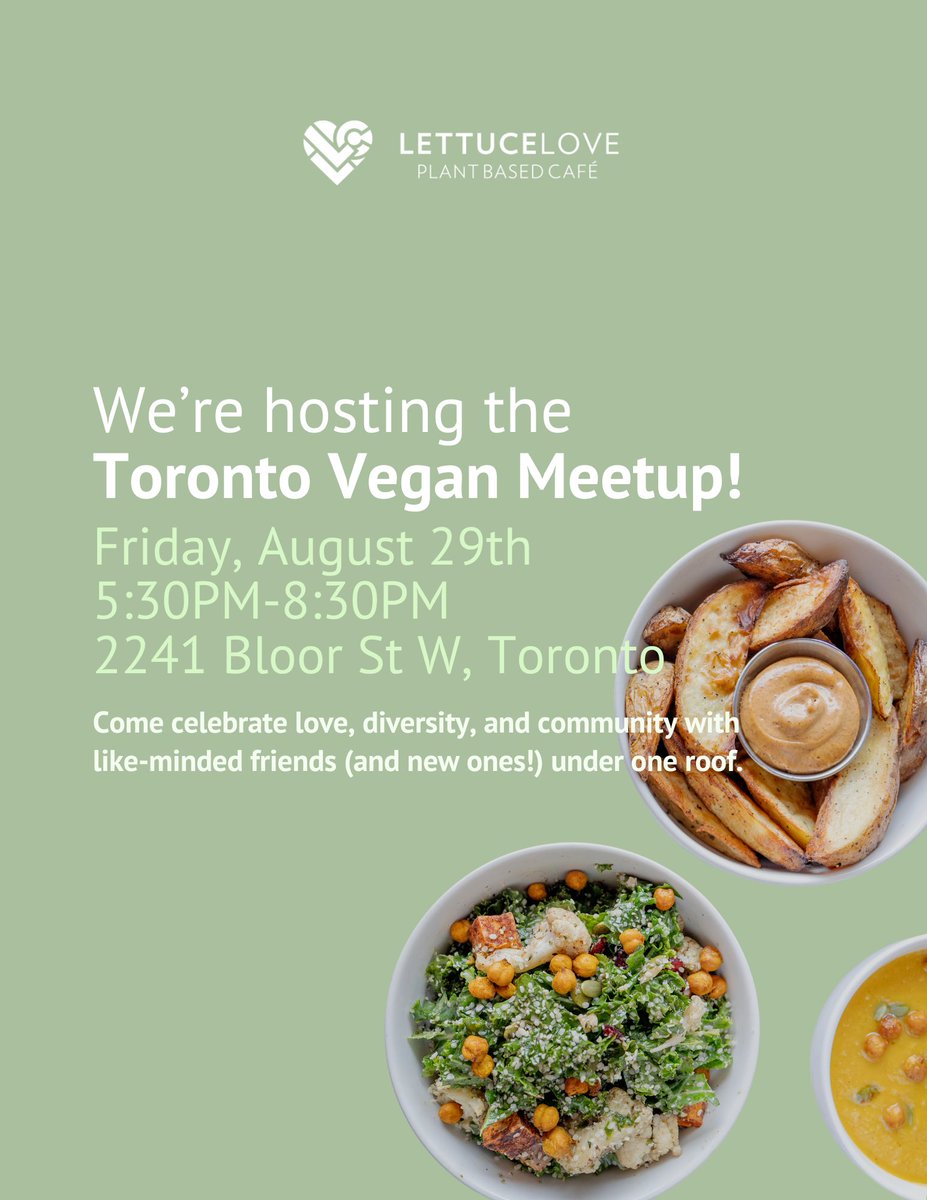 BLOOR W, join us for an exciting evening with @veganmeetupto 💚

Come by for a sip and social on Friday, August 29th from 5:30 PM to 8:30 PM 🥳 Free entry, connect with the community and have fun! 

$HBFG