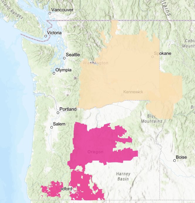 Red Flag warnings and Fire Weather Watch in Oregon and Washington today.