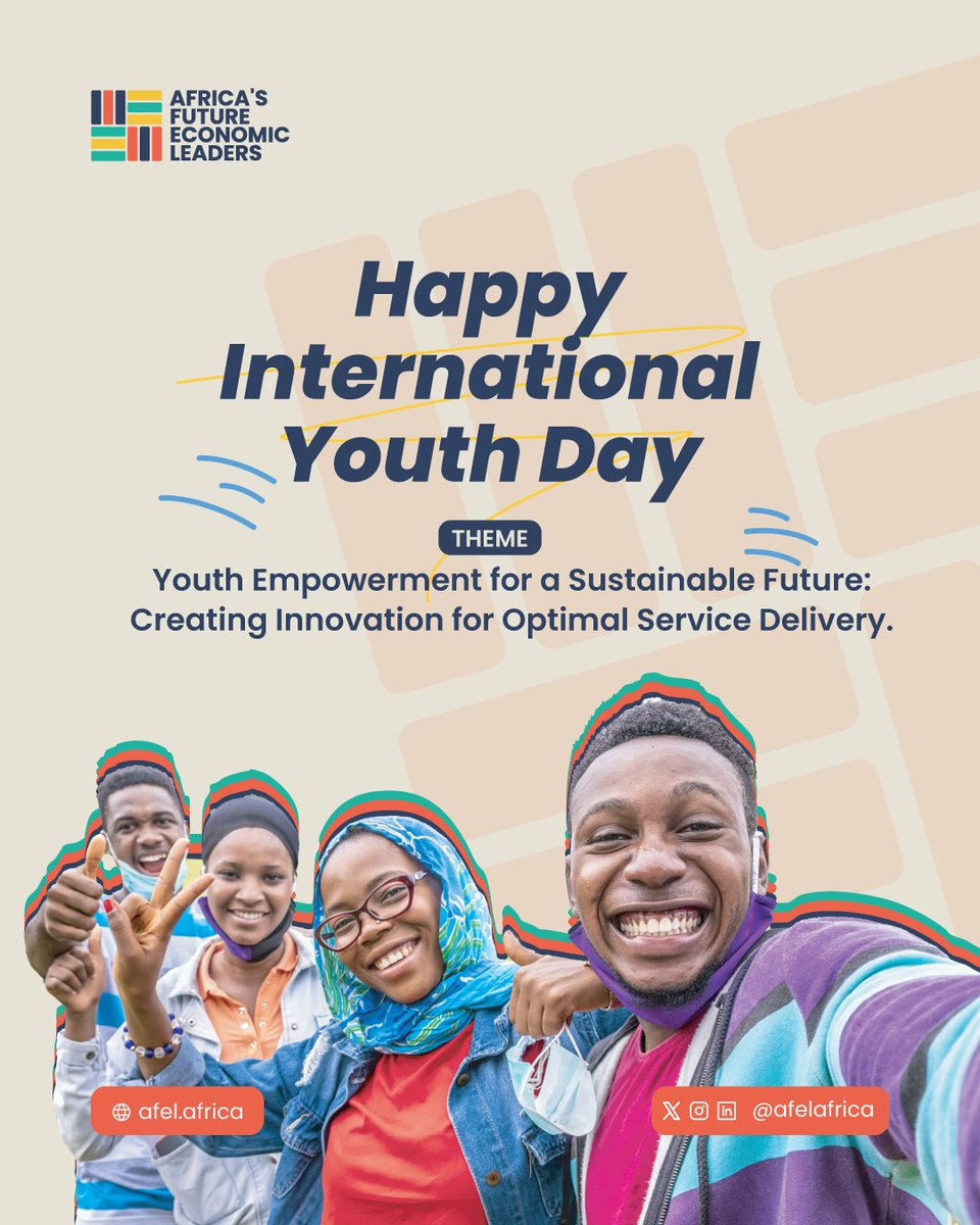They said youth are the future.

We say youth are the present, building, leading, and transforming Africa today.

At AFEL, we walk with them, amplify them, and watch them rewrite the story of our continent.
Happy International Youth Day! ✨

#AFEL #InternationalYouthDay2025