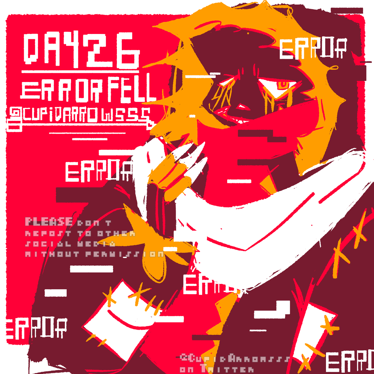 dailyfellsansau's tweet photo. Day 26! 

Errorfell❤🧡🤍

#fellsans #errorsans #utmv https://t.co/yNfRX15Cp3