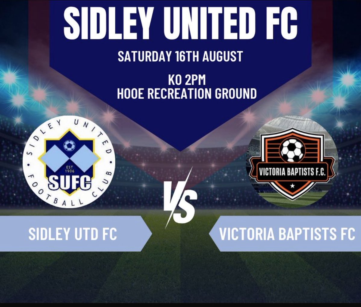 Sidley United F.C (@sidleyunitedfc) on Twitter photo This week we welcome <a href="/Viccy_Baptists/">Victoria Baptists FC</a> to the recreation ground as we continue our pre season campaign. ⚽️⚽️⚽️ #preseason #fitness This week we welcome <a href="/Viccy_Baptists/">Victoria Baptists FC</a> to the recreation ground as we continue our pre season campaign. ⚽️⚽️⚽️ #preseason #fitness