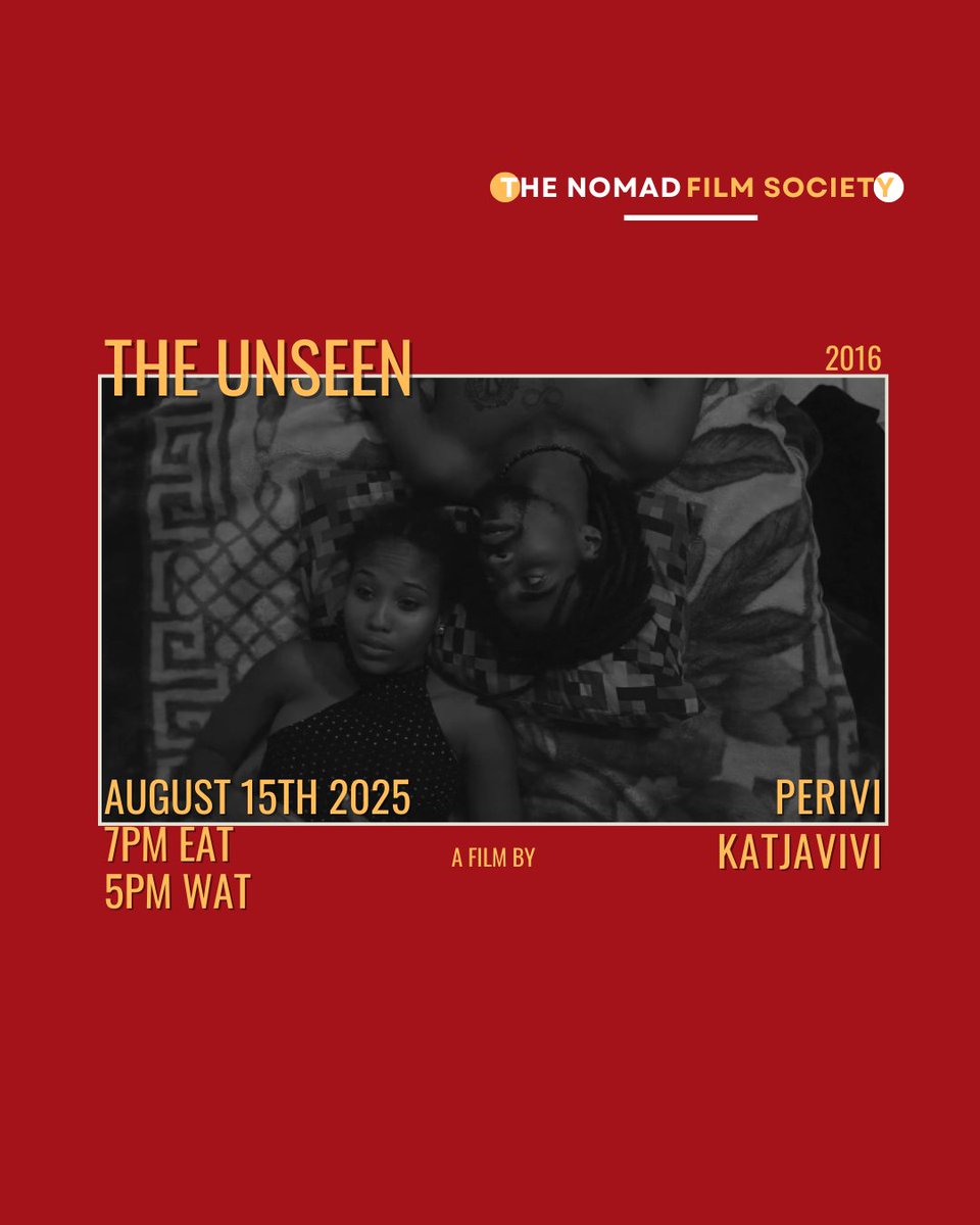 A poetic blend of art, philosophy, and post-colonial identity, The Unseen follows three characters drifting through narrative and nationhood. A hybrid vision by Perivi Katjavivi.

Streaming Friday. 🇳🇦🎦