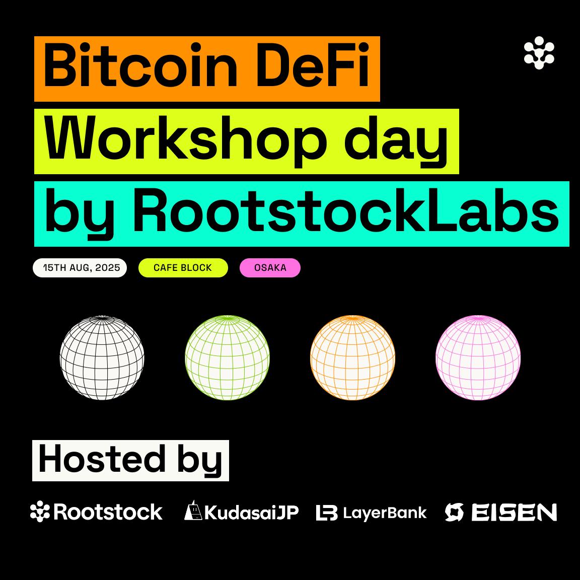 Bitcoin DeFi Workshop in 大阪 🟠 昨日よりBitcoinカフェを開催している大阪の Cafe Block でBitcoin  DeFiのワークショップを開催します！ このワークショップは @kudasai_japan @LayerBankFi @EisenLabs  との共催で開催され、それぞれのチームもワークショップに参加し ...
