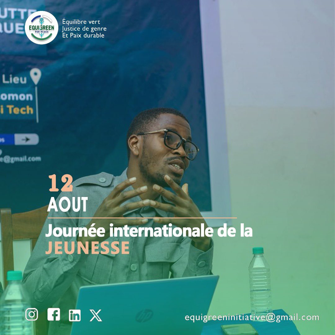 equigreen's tweet image. #JIJeunesse25 : Aujourd’hui, nous célébrons la force, la créativité et l’engagement des jeunes congolais. Nous croyons que chaque jeune est une graine d’espoir 🌱 capable de faire germer le changement.
#JIJeunesse #YouthDay #EquigreenForPeace #YouthForChange