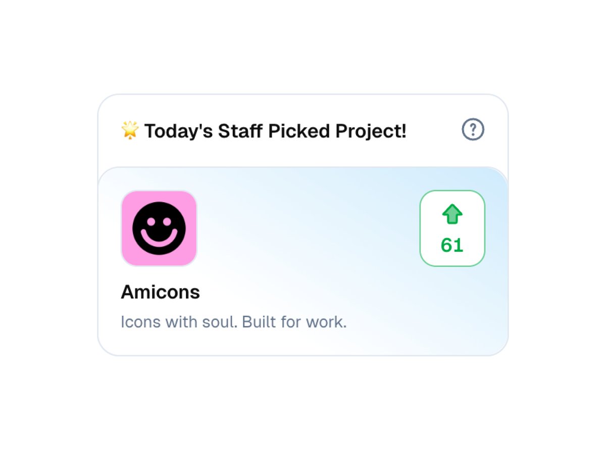 Woke up to a great surprise – Amicons is Today’s Staff Picked Project on <a href="/Peerlist/">Peerlist</a>! 🙌

peerlist.io/marekminor/pro…