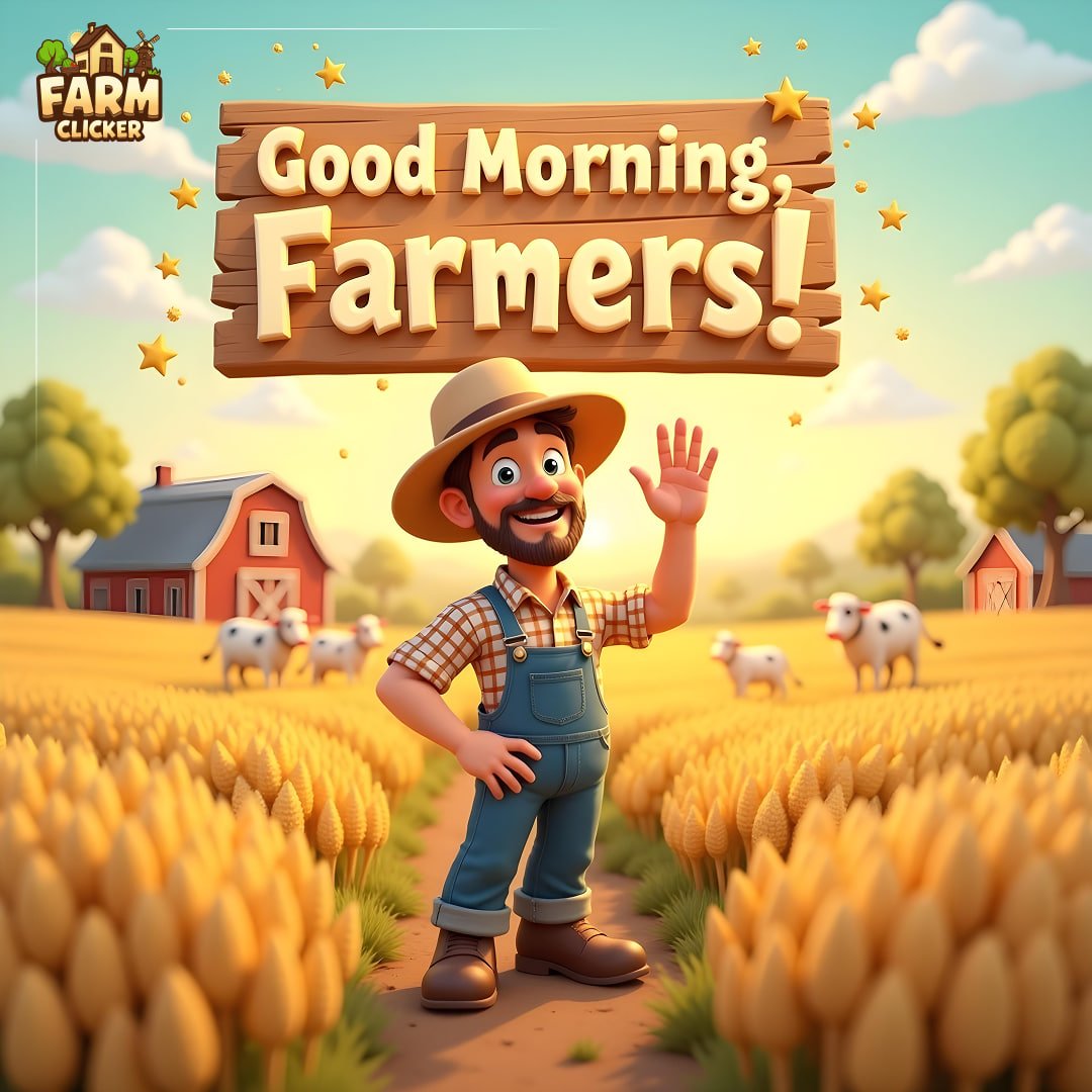 🌾 Good Morning, Farmers! 🌾

☀️ A brand new Tuesday is here!
🚜 Time to harvest, grow, and click your way to success!
💧 Don’t forget to check your Water Tank for extra boosts!

🌱 Let’s make this day productive and fun in Farm Clicker!