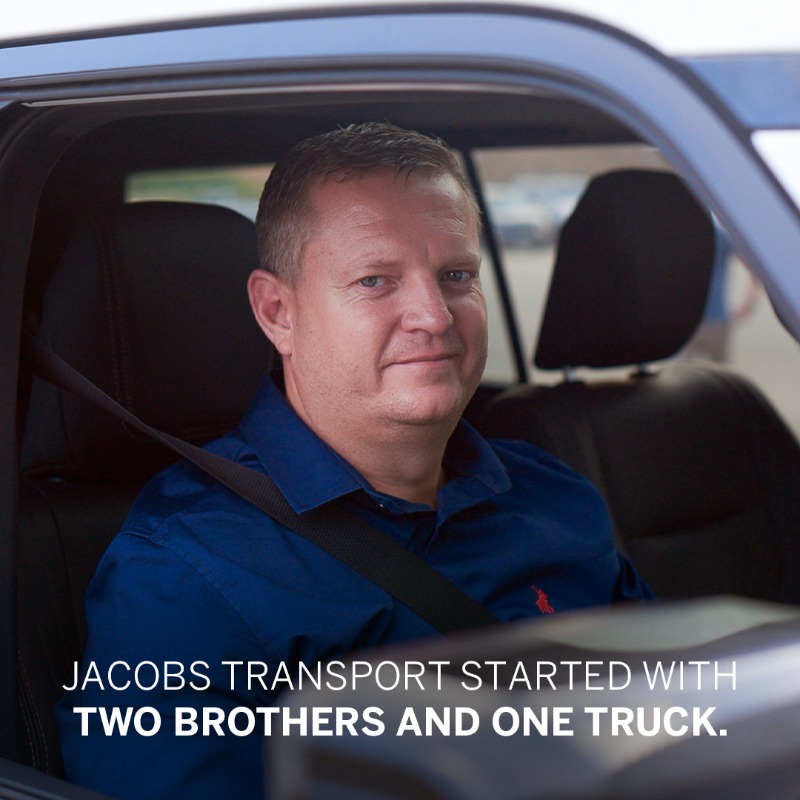 SB_BusinessZA's tweet photo. From one truck to a national fleet, Jacobs Transport’s growth shows what’s possible with determination and the right partner by your side.