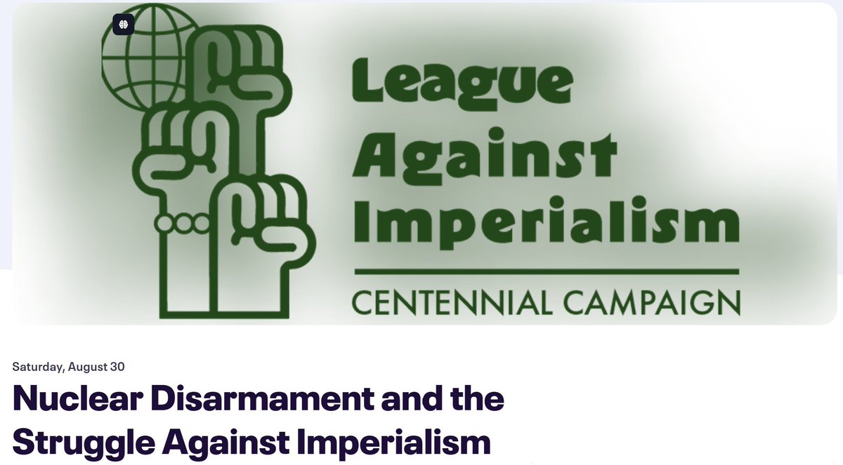 NoColdWar's tweet photo. "Nuclear Disarmament and the Struggle Against Imperialism" - online meeting with Jeremy Corbyn MP, Carlos Umaña, Co-President of IPPNW, the International Physicians for the Prevention of Nuclear War, & Masako Wada - survivor of the 1945 atomic bombing of Nagasaki, & assistant secretary general of the Japan Confederation of A- and H-Bomb Sufferers Organisations, which was awarded the 2024 Nobel Peace Prize.
Eighty years after the United States dropped atomic bombs on Hiroshima and Nagasaki, nuclear disarmament remains critically relevant. 
To register for the meeting on 30 August (New York 8 a.m. / Brussels 2 p.m. / Britain 1 p.m., Hiroshima 9 p.m.) click on the following link https://t.co/X0M26F41zZ