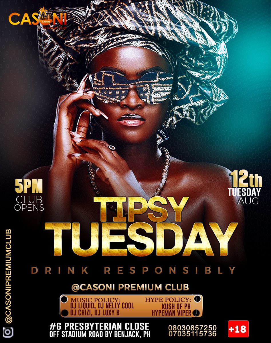 CasoniClub's tweet photo. TIPSY TUESDAY 🔥🍺 Join us at Casoni Premium Club this Tuesday for a night of drinks, dancing, and turnt up vibes! 💃🕺 Let's get tipsy and make some unforgettable memories! 🎉 See you on the dance floor. 🍻 https://t.co/yUzE02giEr