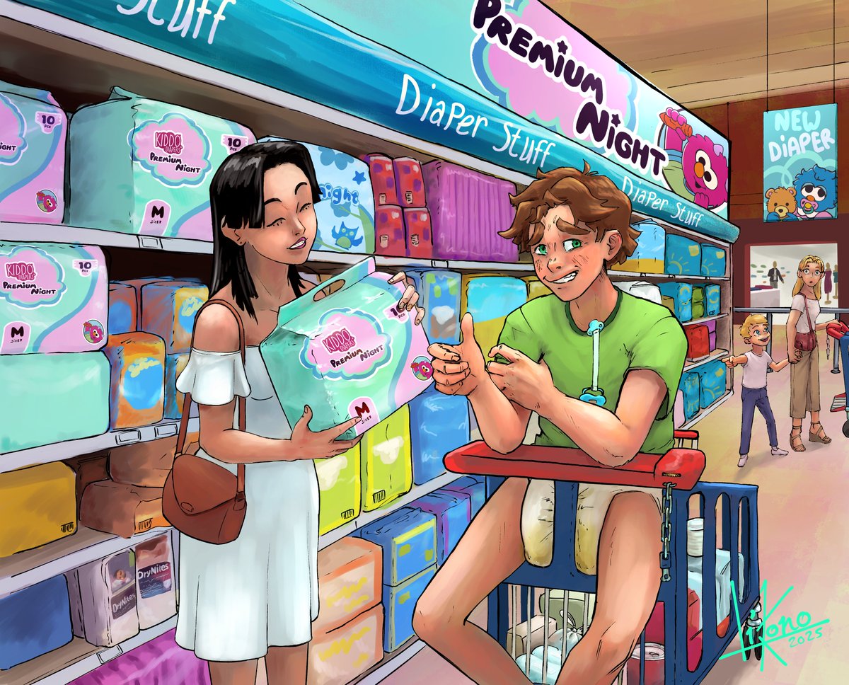 DiaperMinister's tweet photo. They’re here! 🍼✨ The all-new Kiddo Premium Night 
Now available in Europe at https://t.co/yiC5TcxjJ4 ! 

The cutest diapers ever, straight out of the early 2000’s nostalgia 💖🌙 Snuggly nights just got an upgrade – get yours now and buy one today!

Artist : @Likono_Art https://t.co/gVWkXpnwLt