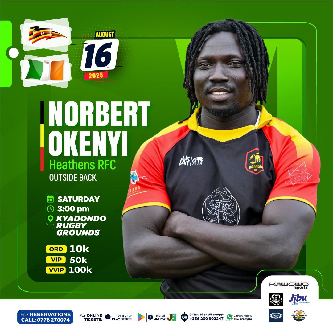 Kyadondo Rugby Football Club (@kyadondo_rugby) on Twitter photo Only 3 days to the big event.
<a href="/UgAllStars/">UG ALL STARS</a> take on <a href="/BCRFC/">BlackrockCollege RFC</a> this Saturday at 3:00pm at Kyadondo.
Buy your ticket on the JSI app or use the JSI WhatsApp number 0200902247 today.
10K Ord. || 50K VIP || 100K VVIP
#UGAllStarsVsIrishBlackRock #RugbyTour #IrishBlackRockInUG Only 3 days to the big event.
<a href="/UgAllStars/">UG ALL STARS</a> take on <a href="/BCRFC/">BlackrockCollege RFC</a> this Saturday at 3:00pm at Kyadondo.
Buy your ticket on the JSI app or use the JSI WhatsApp number 0200902247 today.
10K Ord. || 50K VIP || 100K VVIP
#UGAllStarsVsIrishBlackRock #RugbyTour #IrishBlackRockInUG