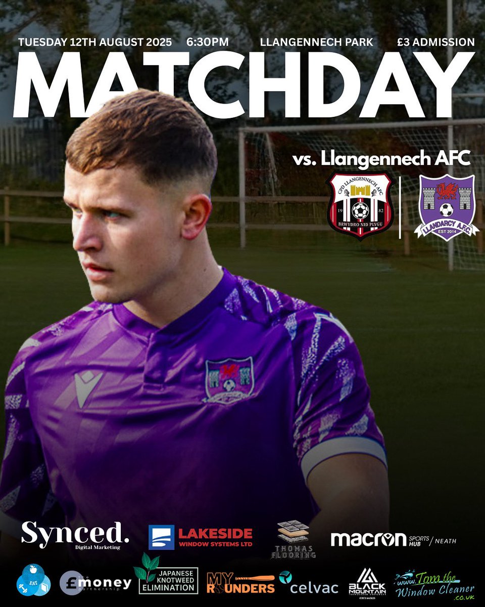 𝐌𝐀𝐓𝐂𝐇𝐃𝐀𝐘 🟣

Our busy August schedule continues with more First Team action tonight.

The lads travel away to fellow promoted side Llangennech AFC.

⚽️ Llangennech AFC (A)
🗓️ Tuesday 12th August
⏰ 6:30PM
📍 Llangennech Park
💷 £3 Admission

#uppadarc