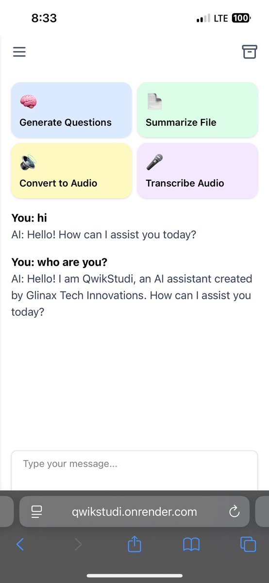 GlinaxTech's tweet photo. @QwikStudi is here, starting with Question Generation.
 Turn your lecture notes into MCQs, theory, visuals &amp; more.
 Perfect for students gearing up for exams.

The rest is coming soon, refined to perfection.
 Start learning smarter today https://t.co/3ouNDmlHfV https://t.co/SdGsIS90Le