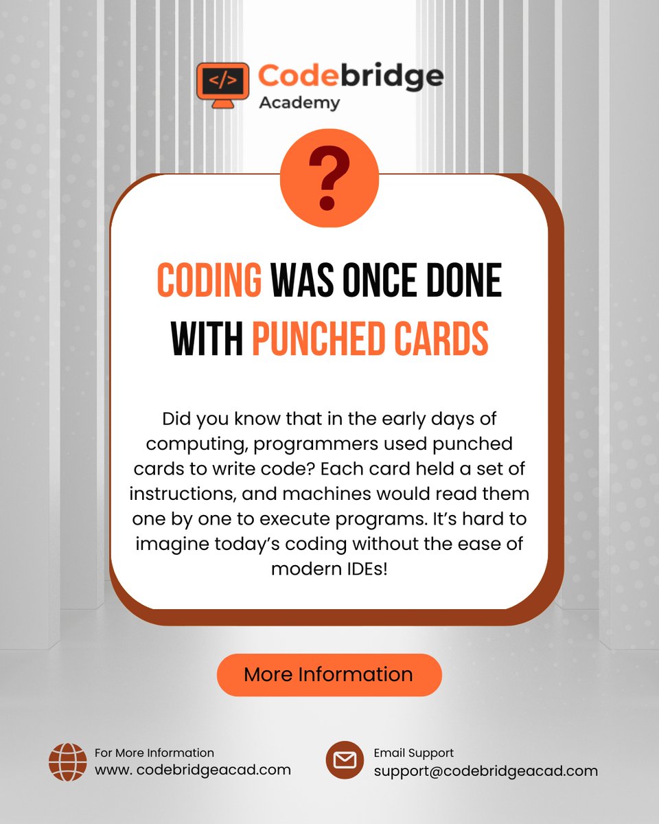 CodeBridgeAca's tweet image. From punch cards to keyboards, tech evolution has been remarkable.
#TechHistory #Coding #EarlyComputing