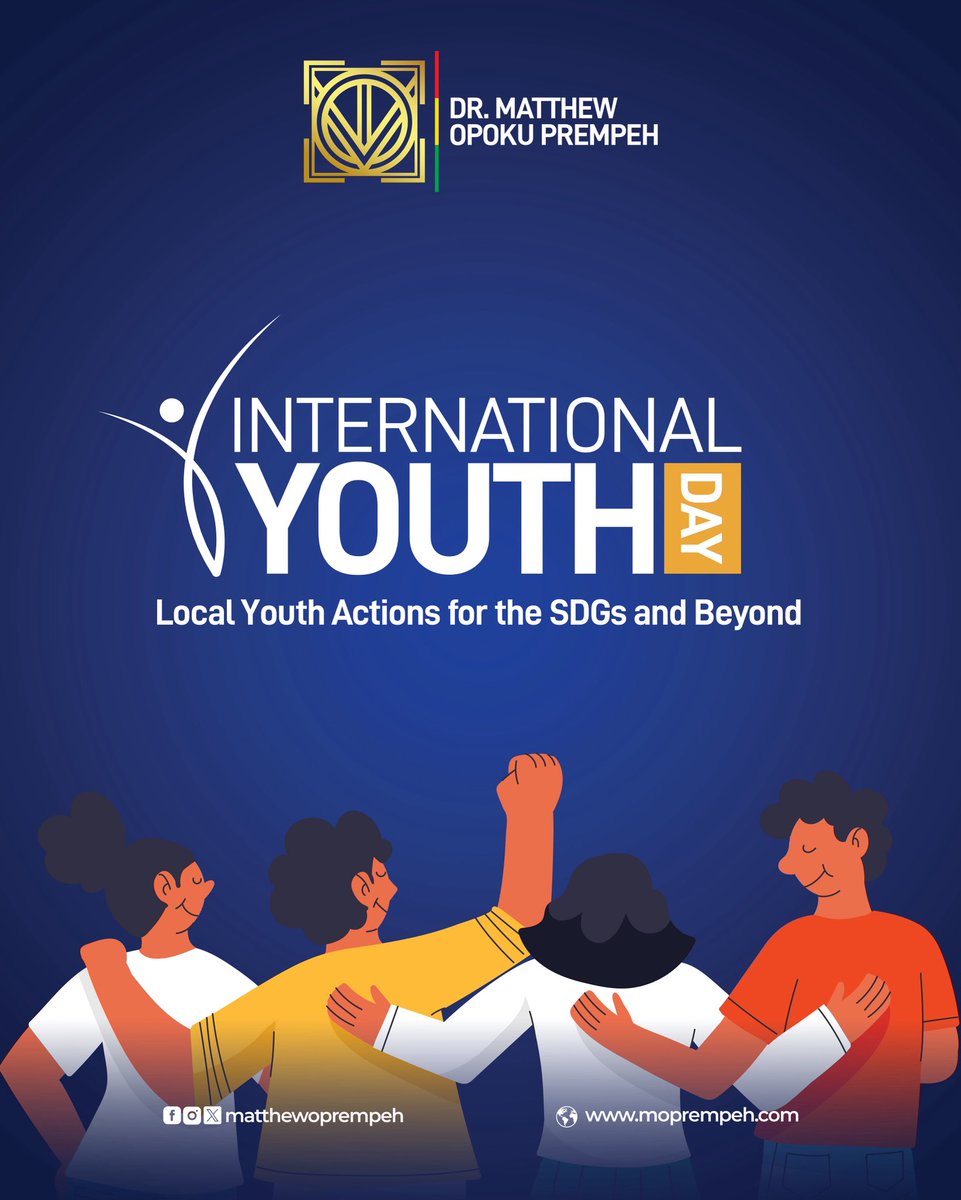 The future will be written and built by the hands of today’s youth.

Your ingenuity, resilience, and hard work will shape the future.

Rise up and take your place. Play your part in building a Ghana that reflects your dreams and aspirations.

#InternationalYouthDay