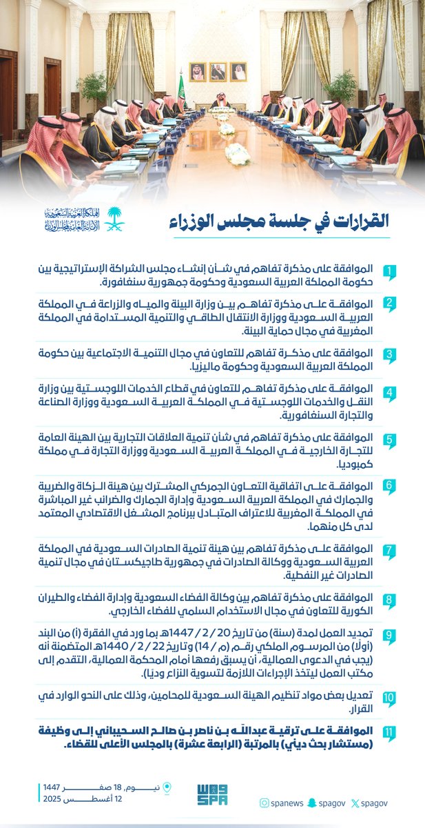 القرارات في جلسة #مجلس_الوزراء.
#واس
