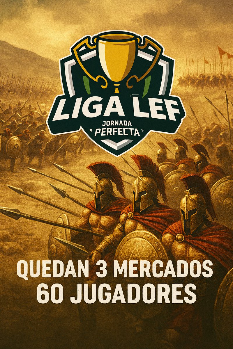 Manager <a href="/LigaLEF/">Liga LEF</a> 

Apura tus opciones en las 3 ventanas de mercado que te quedan..

La batalla comienza el viernes 

💚 Cada jornada es perfecta