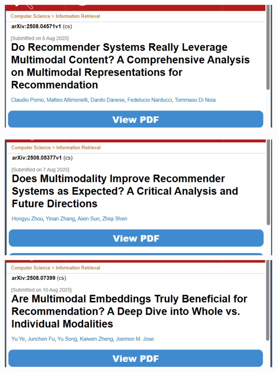 AixinSG's tweet image. 3 papers in 5 days. Authors shall cite each other and consolidate all findings :) #recsys