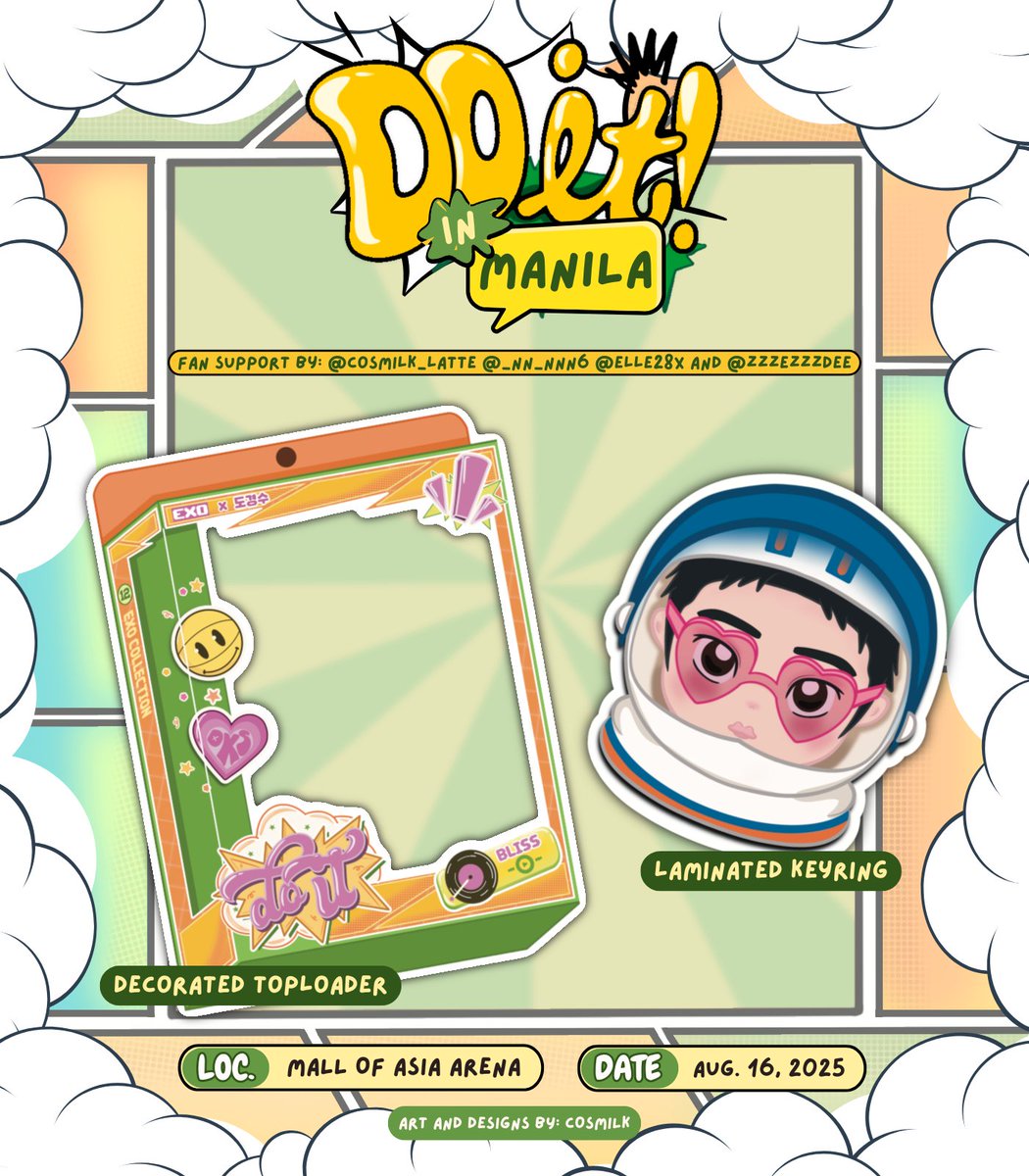 𝓭𝓸 𝓲𝓽! 𝓲𝓷 𝓶𝓪𝓷𝓲𝓵𝓪 𝓯𝓻𝓮𝓮𝓫𝓲𝓮𝓼 𓂃 ࣪⋆💿˚ ༘
by <a href="/cosmilk_latte/">⋆ ˚｡⋆ csmlk</a> <a href="/_nn_nnn6/">✰Ξ✗০✰~we are one~⋆ ˚｡⋆୨୧˚</a> <a href="/Elle28x/">Hi! I’m EXO-ELLE. Nice to meet you! 🩶</a> <a href="/zzzezzzdee/">Dee ber months with exo ☽̶☾ (solo and group) 💥</a> 

💚strictly 1:1
🧡must show any kyungsoo/exo merch to claim
💚on-the-spot trades only!
🧡details tba on dday

#DOITinManila #DOITinMNL #DO #DohKyungsoo #도경수 #EXO #엑소