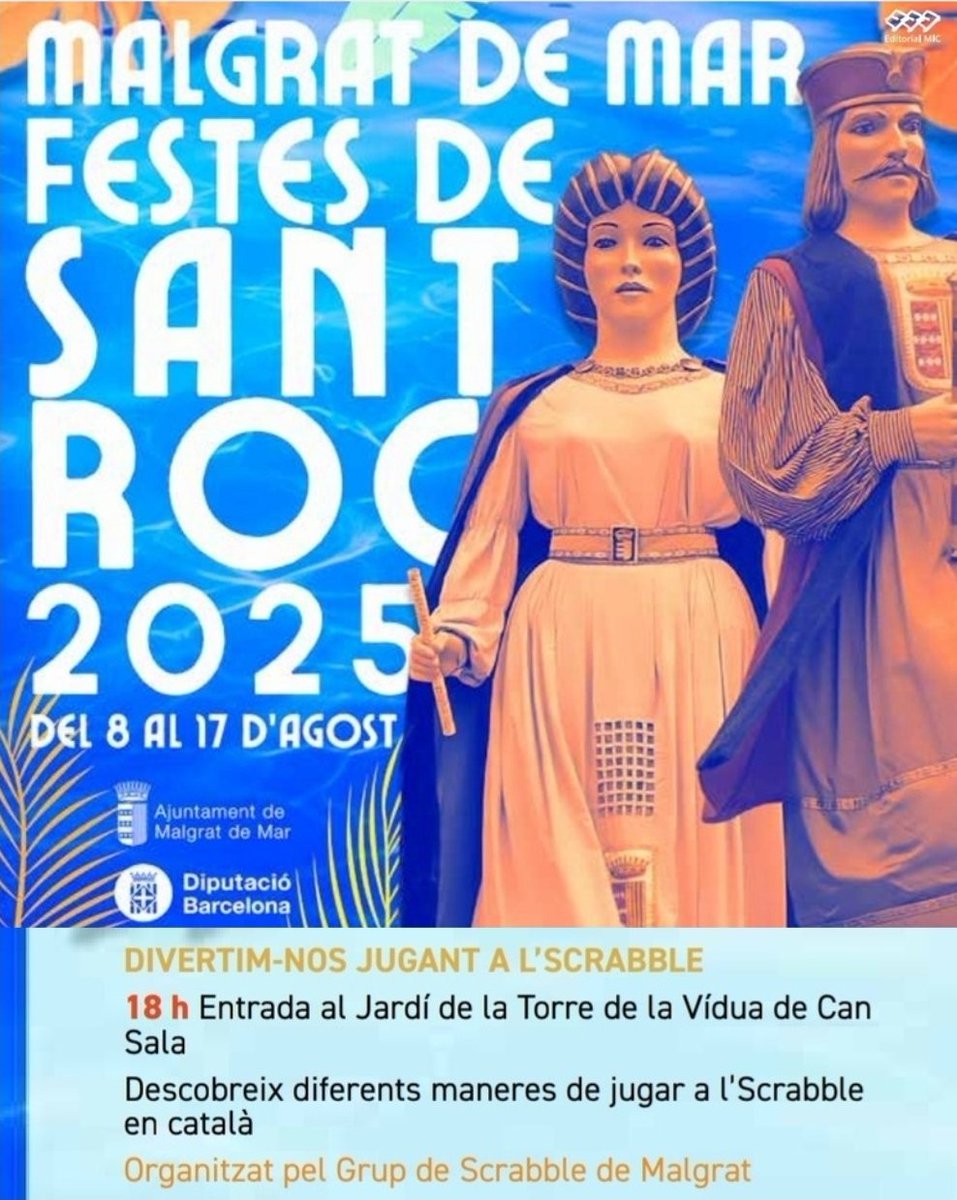 fiscrabblecat's tweet photo. Aquesta tarda, #scrabble en #català a #Malgrat  de Mar, per les festes de Sant Roc.
🗓 Avui, dimarts 12 d'agost 
📍Jardí de la Torre de la vídua de Can Sala
⏰️18 h
#scrabblecatalà #scrabbleencatalà #llengua #jocsdetaula #totjoc https://t.co/AQjyVMROzm