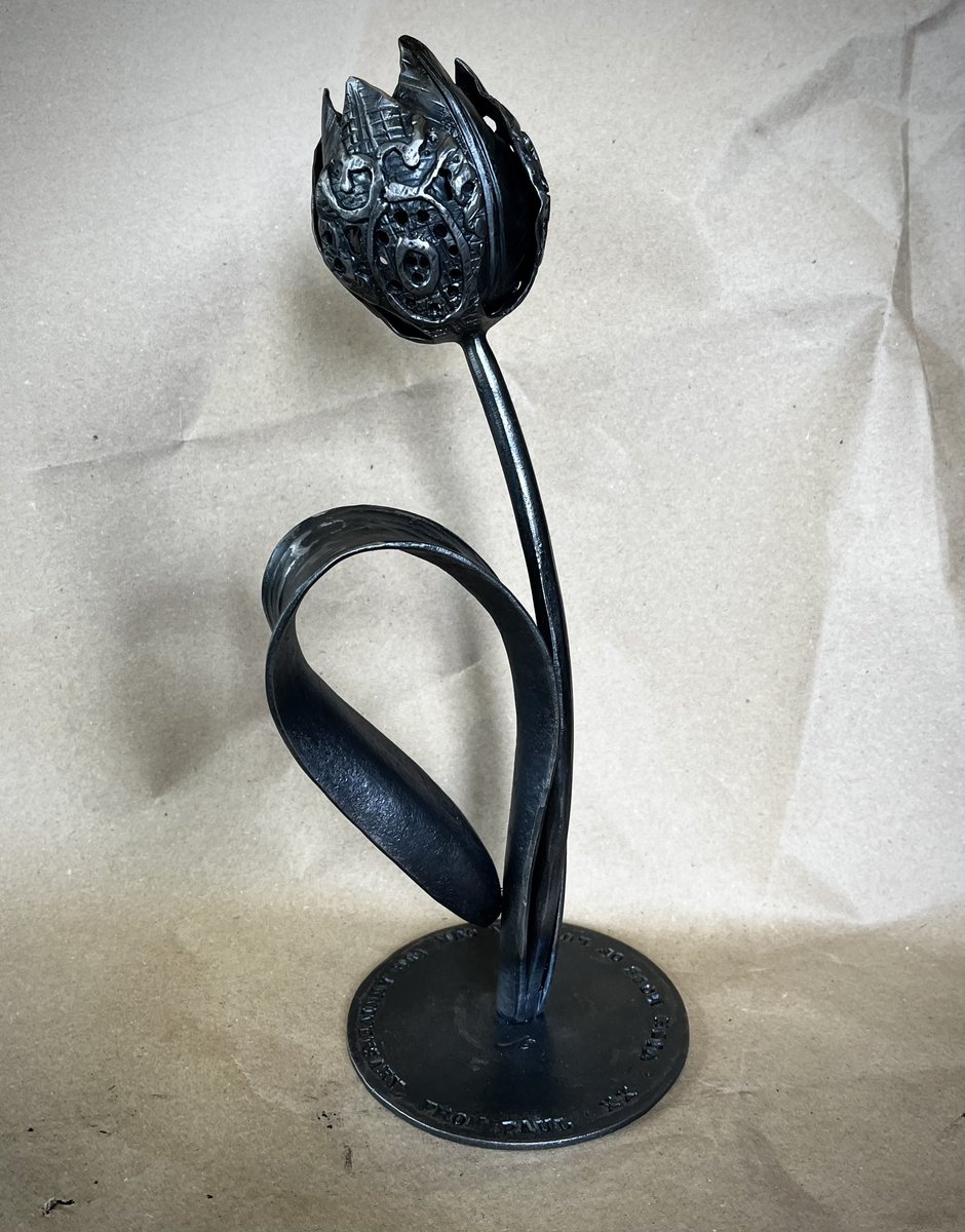 Flowers! 
Bird of Paradise &amp; Lace Effect Tulip! 

Candle holder with copper, a
gift for someone that loves the flower.

+ Anniversary present - A Tulip…

Customer wanted to include the brides shoes into the design somehow…

So I recreated their lace pattern on outer petals!