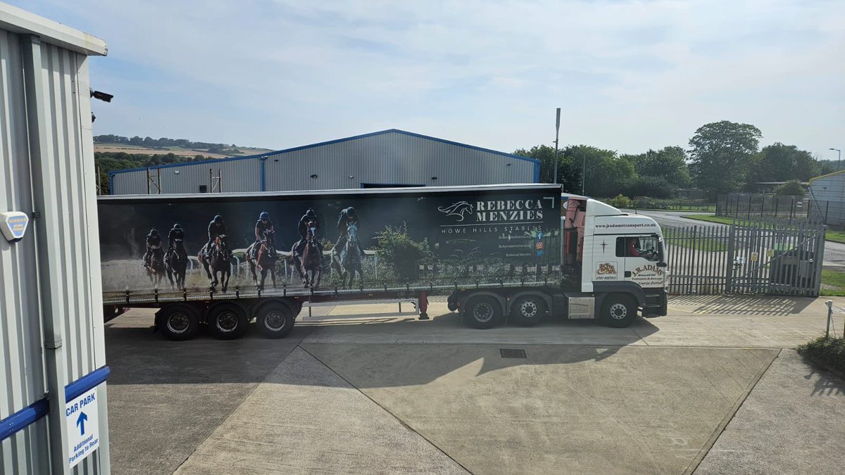 The view from my wife’s office window just now. Have you branched out into haulage now too <a href="/RebeccaEMenzies/">Rebecca Menzies Racing</a>?